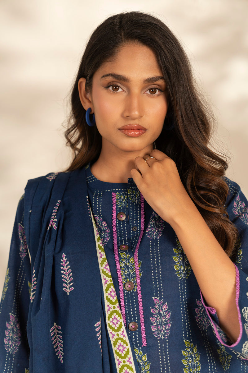 Al Karam | Winter 25 | FW-103.1-25-1-Blue -  Al Karam Ladies Clothes - Original Designer Dress - House of Maryam