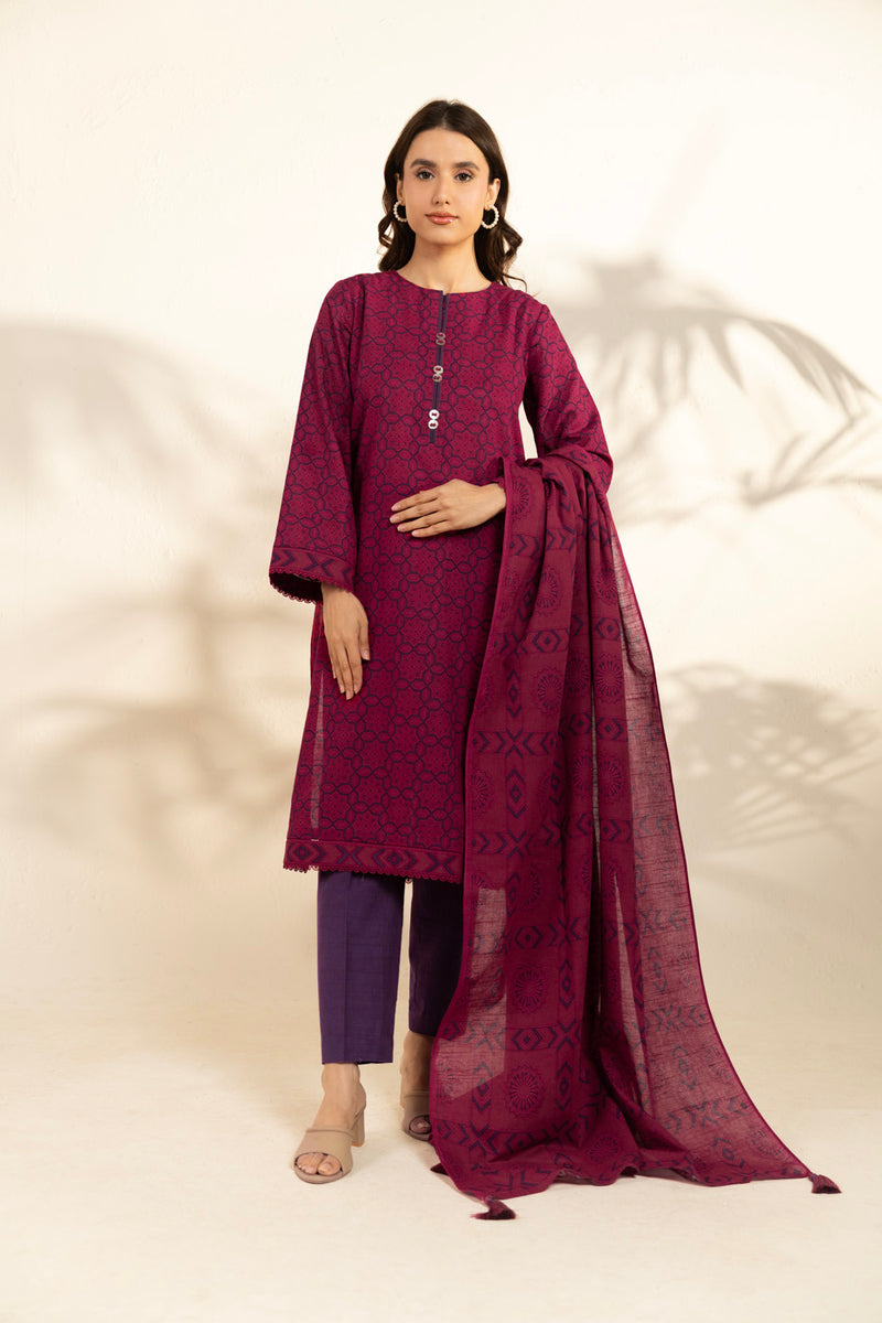 Al Karam | Winter 25 | FW-106.1-25-1-Pink -  Al Karam Ladies Clothes - Original Designer Dress - House of Maryam