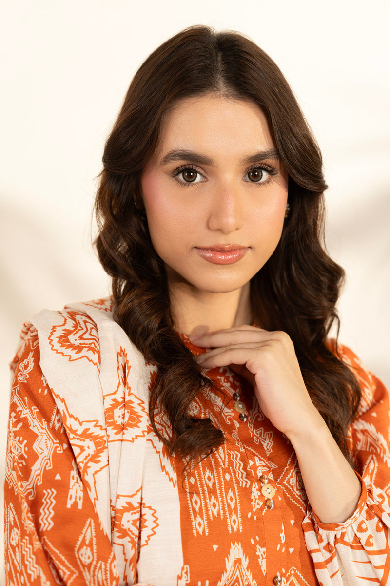 Al Karam | Winter 25 | FW-108-25-1-Orange -  Al Karam Ladies Clothes - Original Designer Dress - House of Maryam