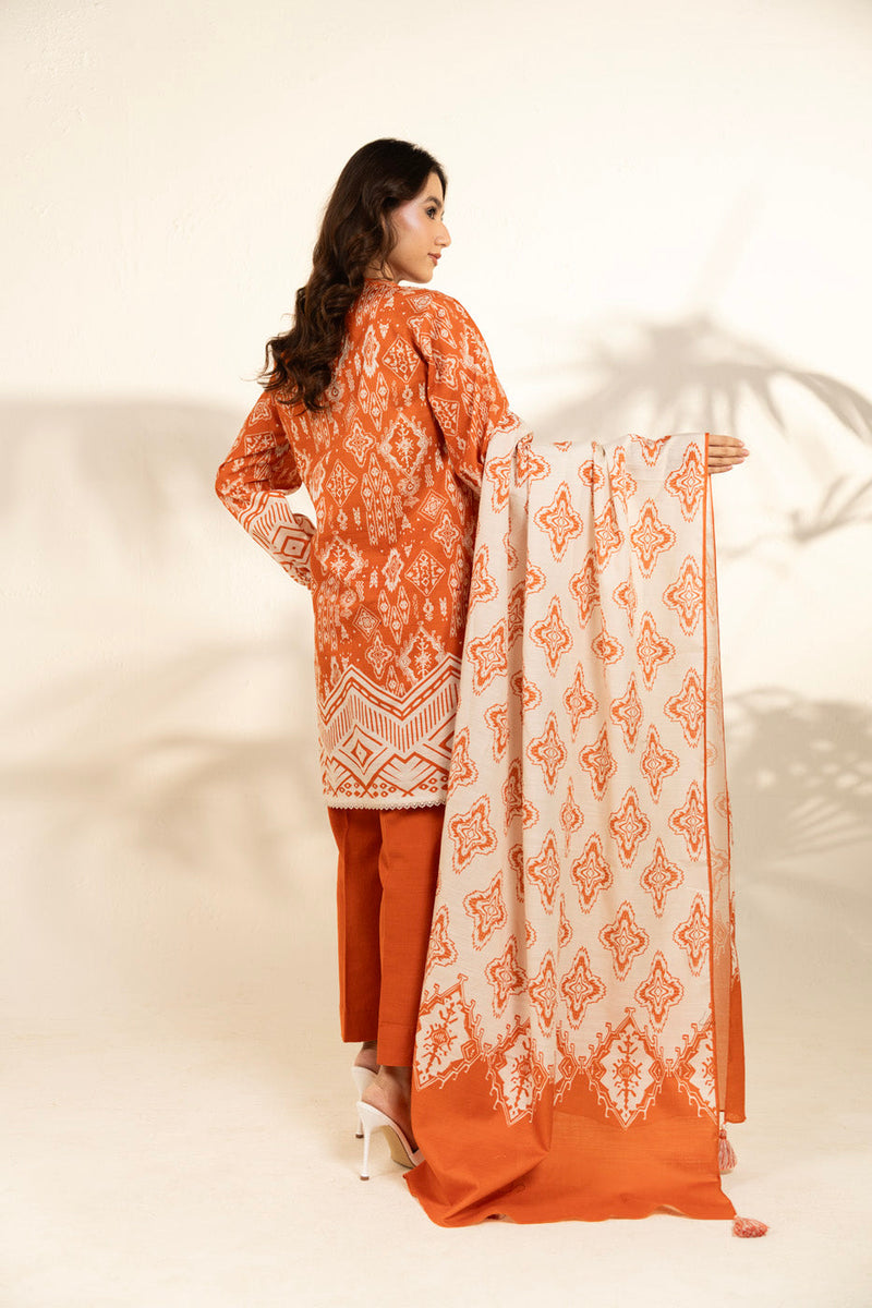 Al Karam | Winter 25 | FW-108-25-1-Orange -  Al Karam Ladies Clothes - Original Designer Dress - House of Maryam