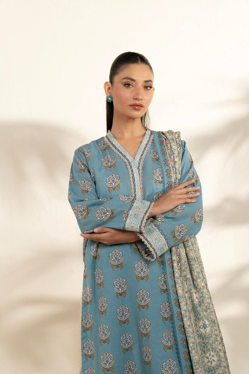 Al Karam | Winter 25 | FW-108.1-25-1-Blue -  Al Karam Ladies Clothes - Original Designer Dress - House of Maryam
