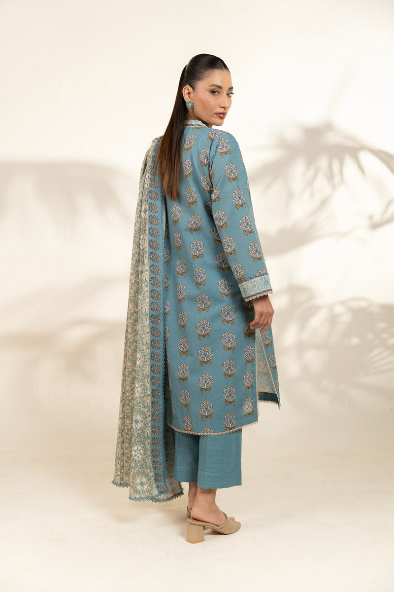 Al Karam | Winter 25 | FW-108.1-25-1-Blue -  Al Karam Ladies Clothes - Original Designer Dress - House of Maryam