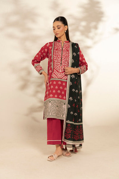 Al Karam | Winter 25 |  FW-110-25-1-Red -  Al Karam Ladies Clothes - Original Designer Dress - House of Maryam