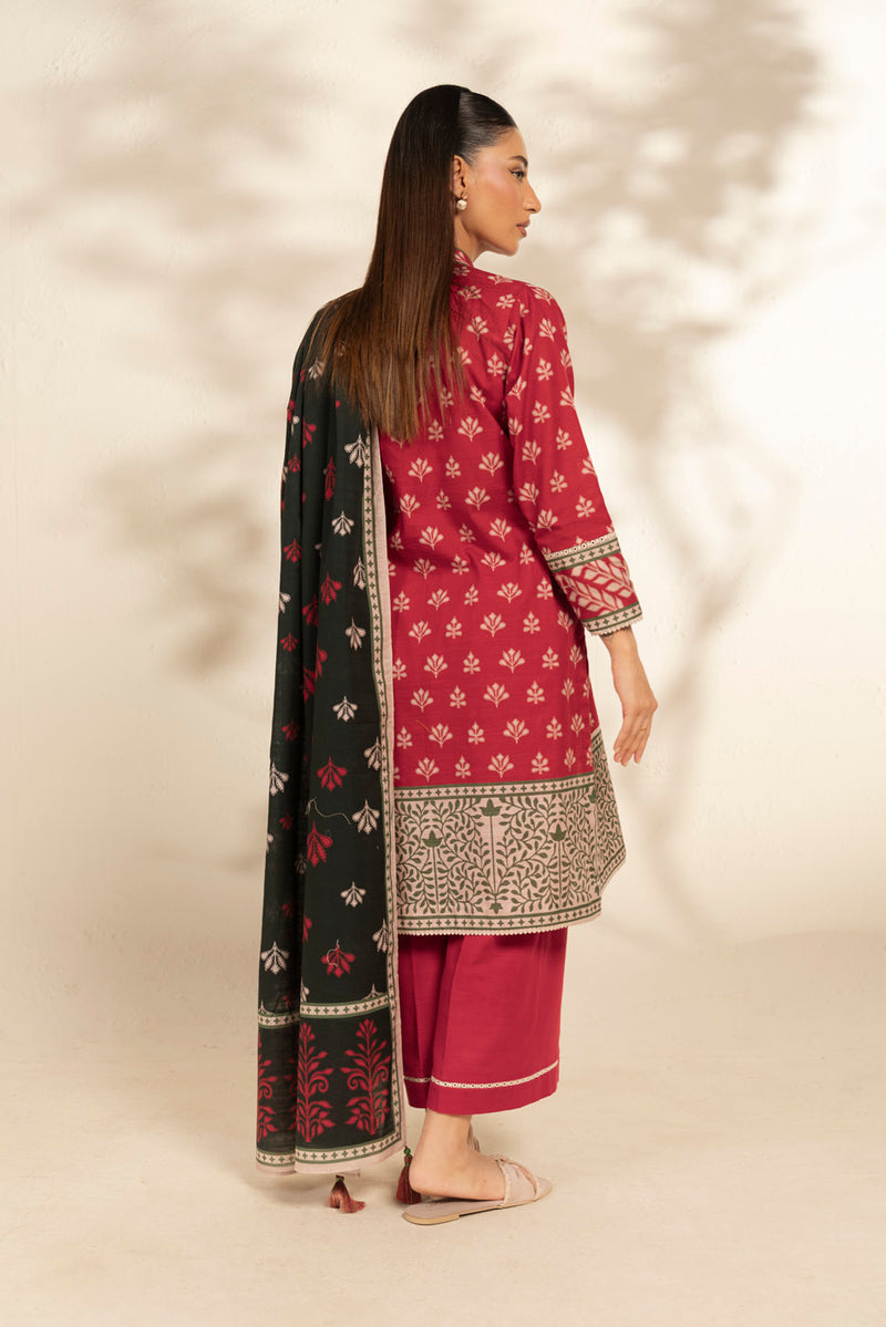 Al Karam | Winter 25 |  FW-110-25-1-Red -  Al Karam Ladies Clothes - Original Designer Dress - House of Maryam