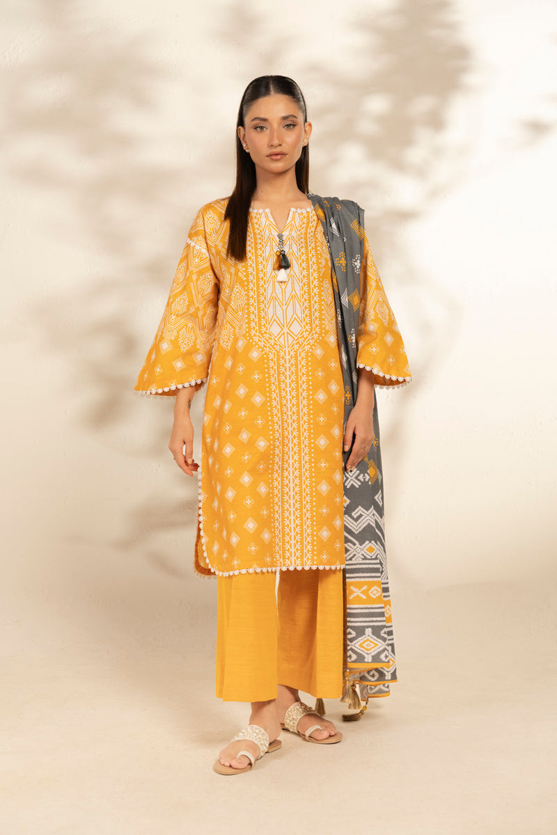 Al Karam | Winter 25 | FW-111-25-1-Yellow -  Al Karam Ladies Clothes - Original Designer Dress - House of Maryam