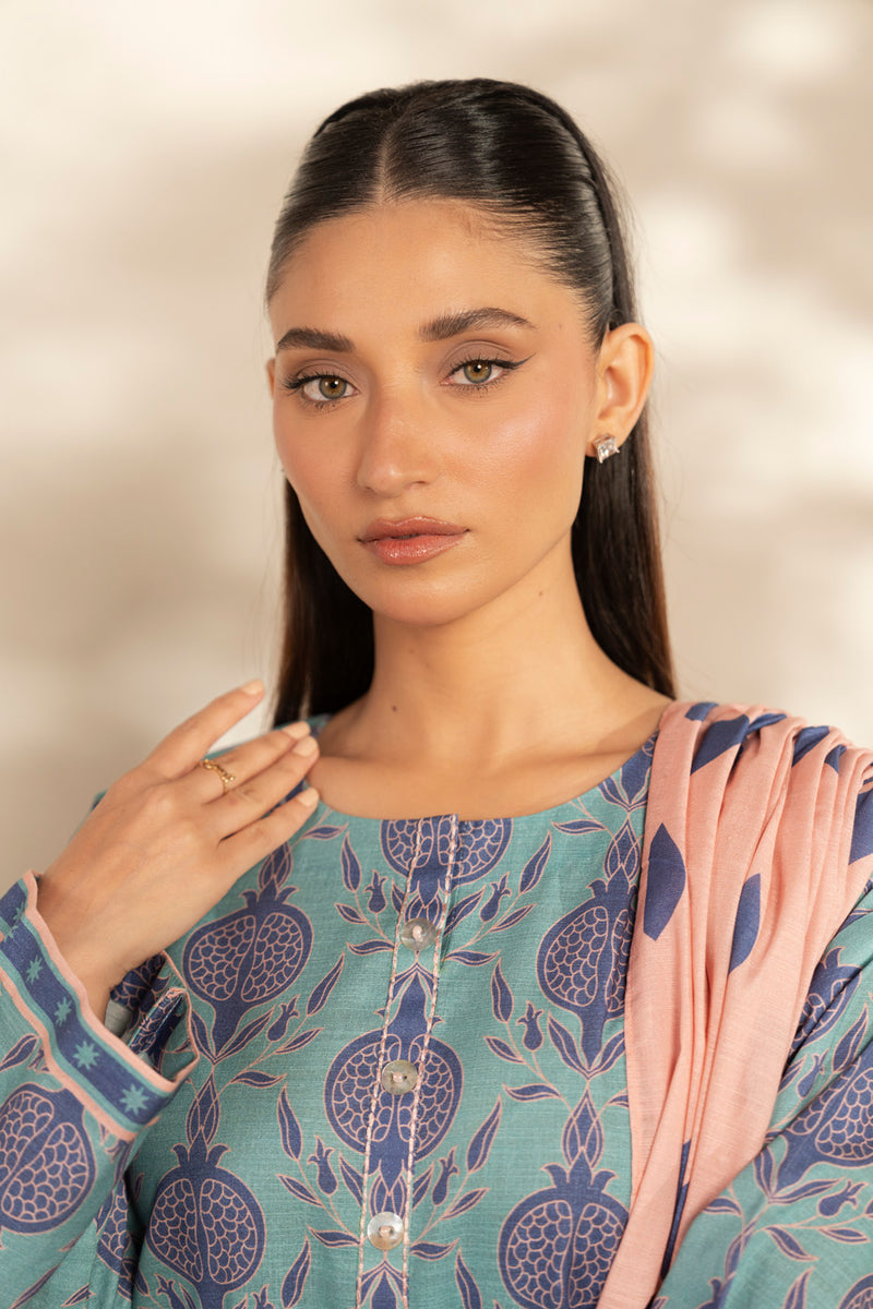Al Karam | Winter 25 |  FW-113-25-1-Blue -  Al Karam Ladies Clothes - Original Designer Dress - House of Maryam