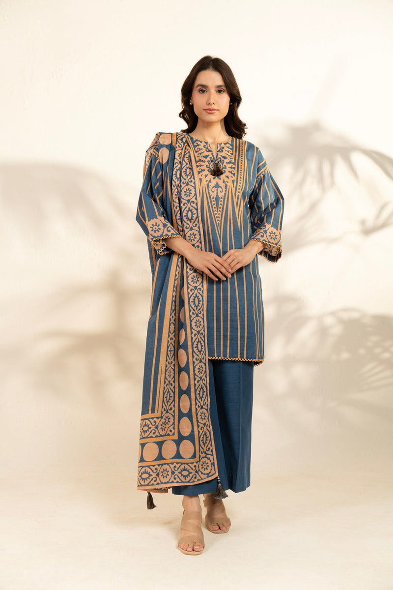 Al Karam | Winter 25 | FW-118-25-1-Blue -  Al Karam Ladies Clothes - Original Designer Dress - House of Maryam