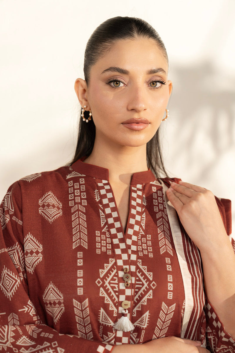Al Karam | Winter 25 |  FW-119-25-1-Rust -  Al Karam Ladies Clothes - Original Designer Dress - House of Maryam
