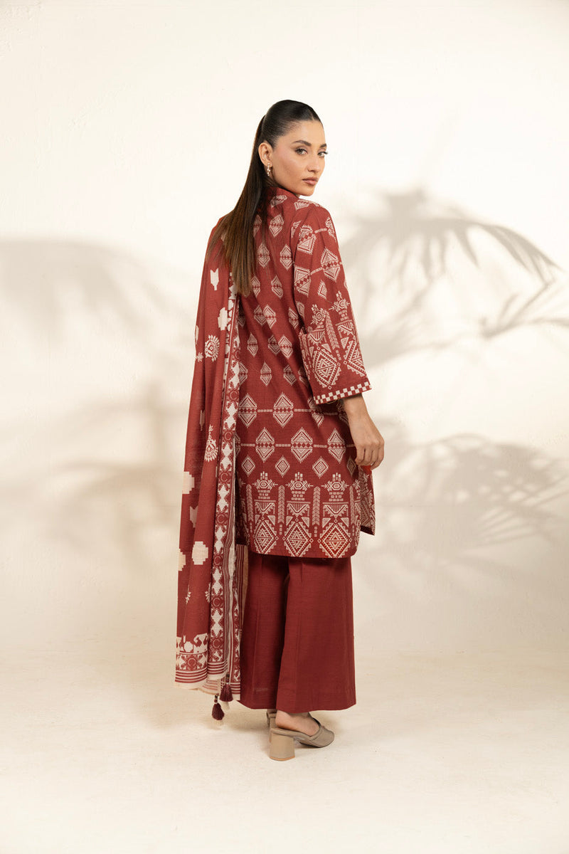 Al Karam | Winter 25 |  FW-119-25-1-Rust -  Al Karam Ladies Clothes - Original Designer Dress - House of Maryam