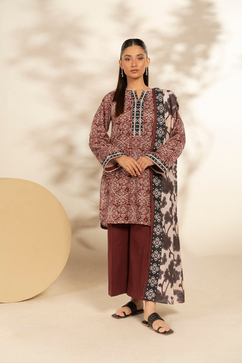 Al Karam | Winter 25 | FW-126-25-1-Beige -  Al Karam Ladies Clothes - Original Designer Dress - House of Maryam