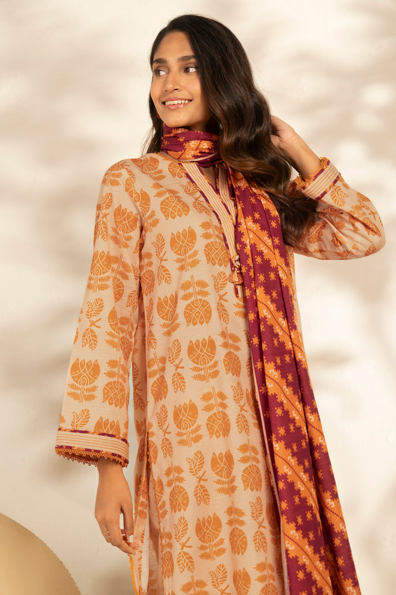 Al Karam | Winter 25 |  FW-127-25-1-Beige -  Al Karam Ladies Clothes - Original Designer Dress - House of Maryam