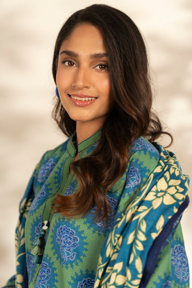 Al Karam | Winter 25 | FW-132-25-1-Blue -  Al Karam Ladies Clothes - Original Designer Dress - House of Maryam