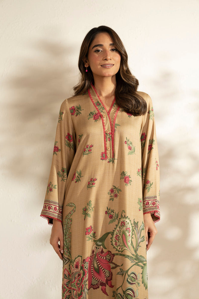 Al Karam | Winter 25 | FW-140-25-1-Beige -  Al Karam Ladies Clothes - Original Designer Dress - House of Maryam