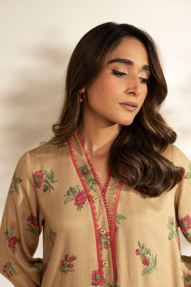 Al Karam | Winter 25 | FW-140-25-1-Beige -  Al Karam Ladies Clothes - Original Designer Dress - House of Maryam