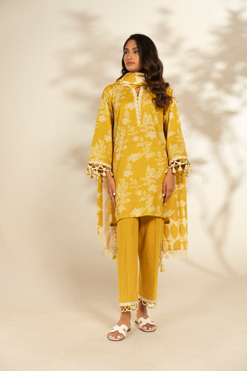 Al Karam | Winter 25 | FW-173-25-1-Yellow -  Al Karam Ladies Clothes - Original Designer Dress - House of Maryam