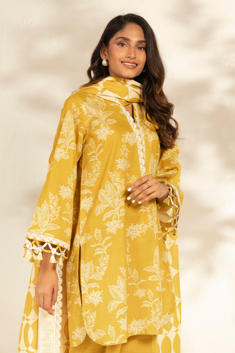 Al Karam | Winter 25 | FW-173-25-1-Yellow -  Al Karam Ladies Clothes - Original Designer Dress - House of Maryam