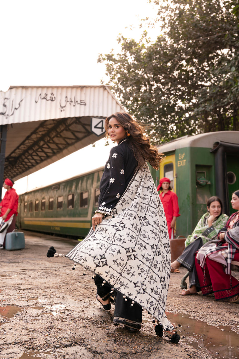 Al Karam | Winter 25 | FW-75.1-25-1-Black -  Al Karam Ladies Clothes - Original Designer Dress - House of Maryam