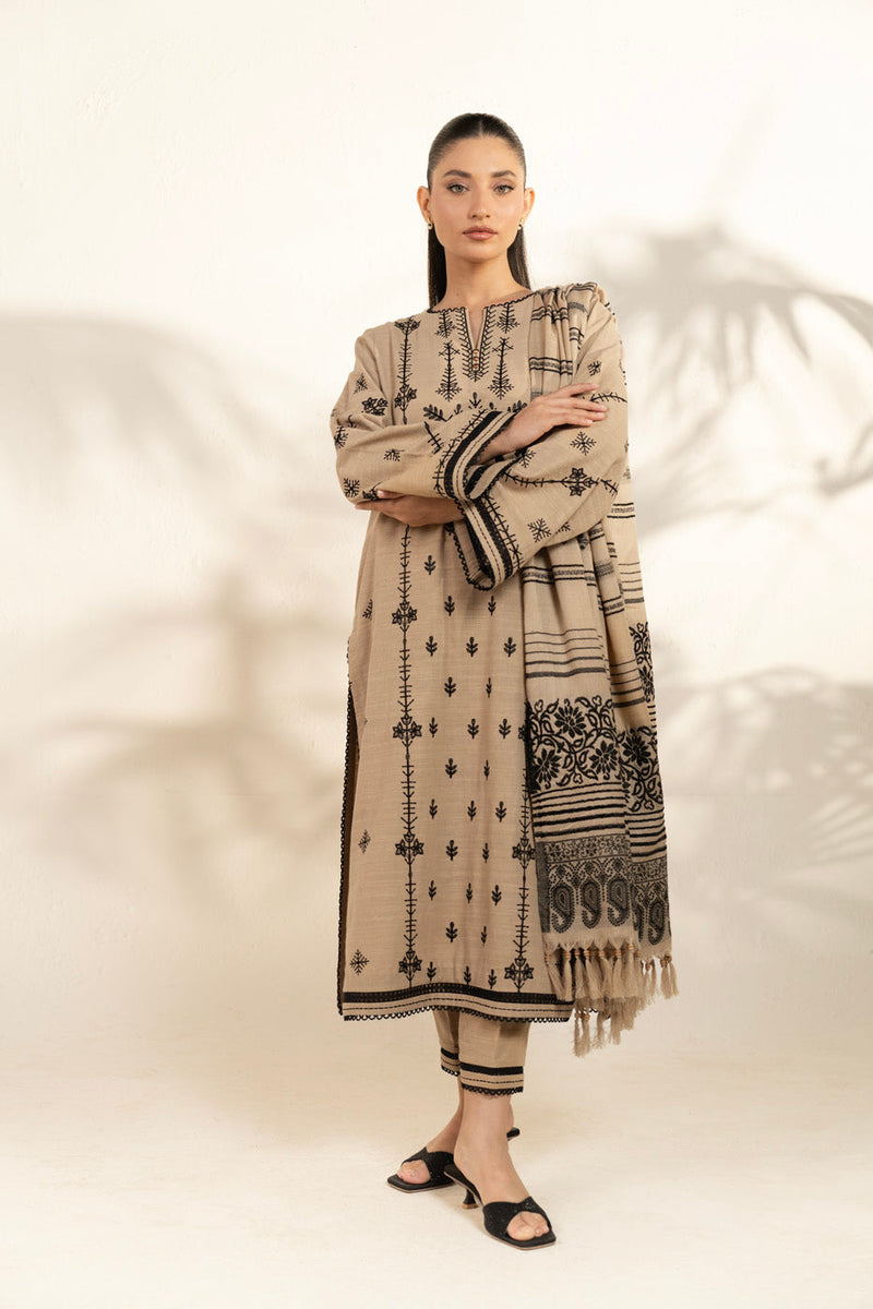 Al Karam | Winter 25 | FW-80-25-1-Beige -  Alkaram Ladies Clothes - Original Designer Dress - House of Maryam