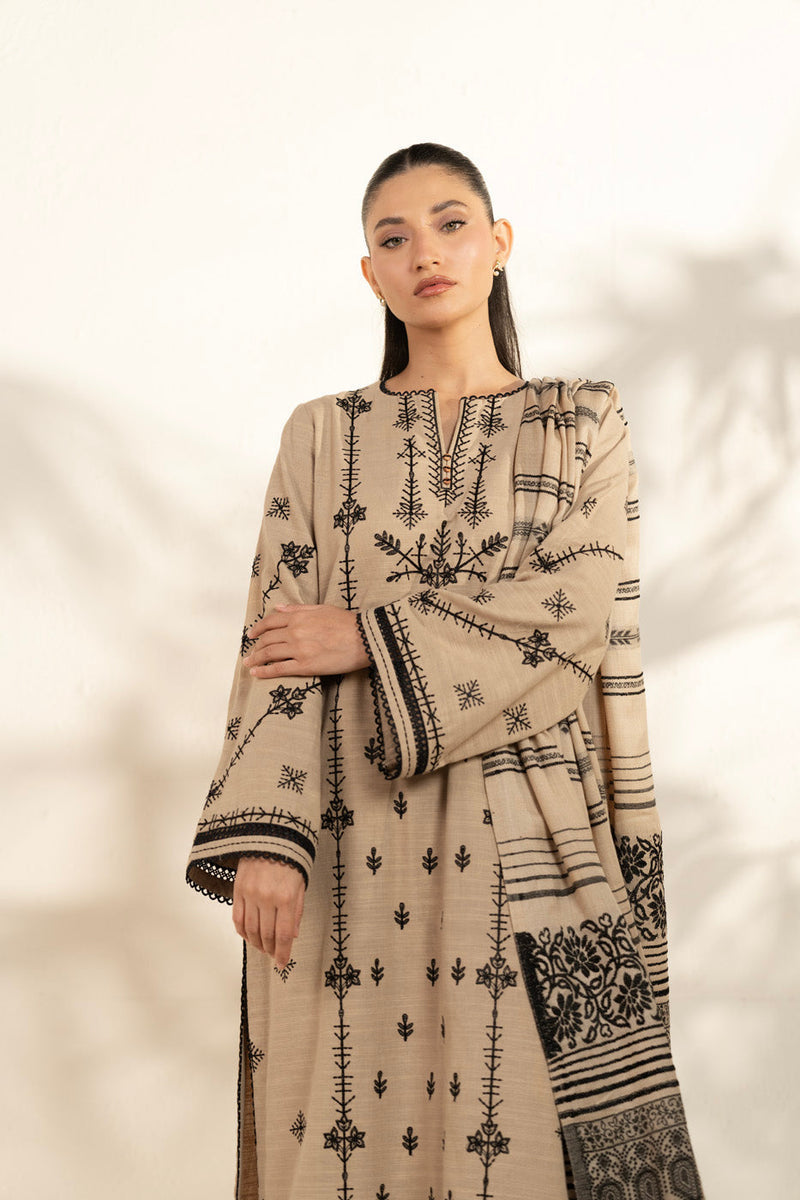 Al Karam | Winter 25 | FW-80-25-1-Beige -  Alkaram Ladies Clothes - Original Designer Dress - House of Maryam