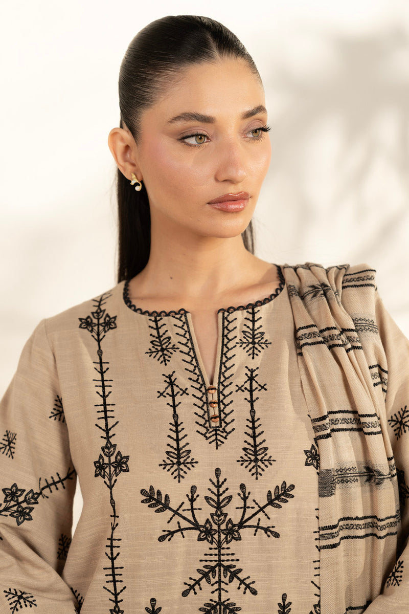 Al Karam | Winter 25 | FW-80-25-1-Beige -  Alkaram Ladies Clothes - Original Designer Dress - House of Maryam