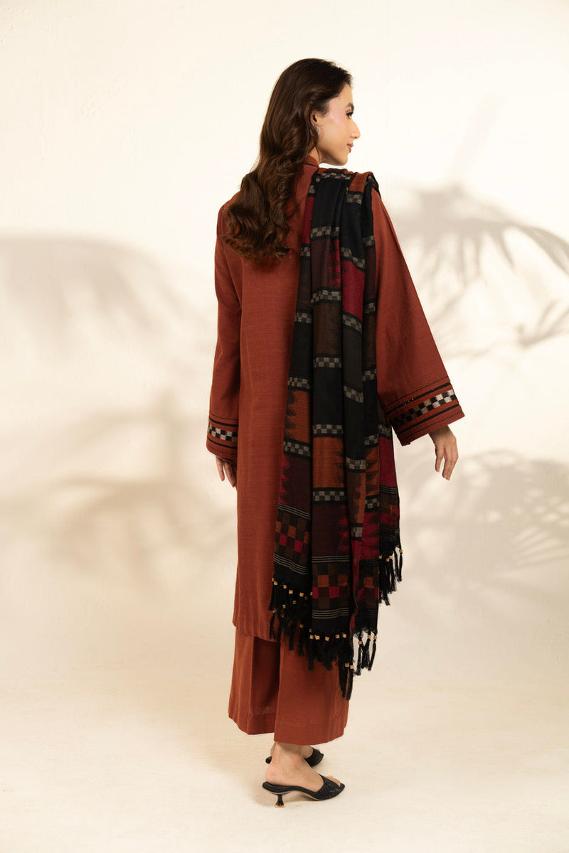 Al Karam | Winter 25 | FW-81-25-1-Rust -  Alkaram Ladies Clothes - Original Designer Dress - House of Maryam