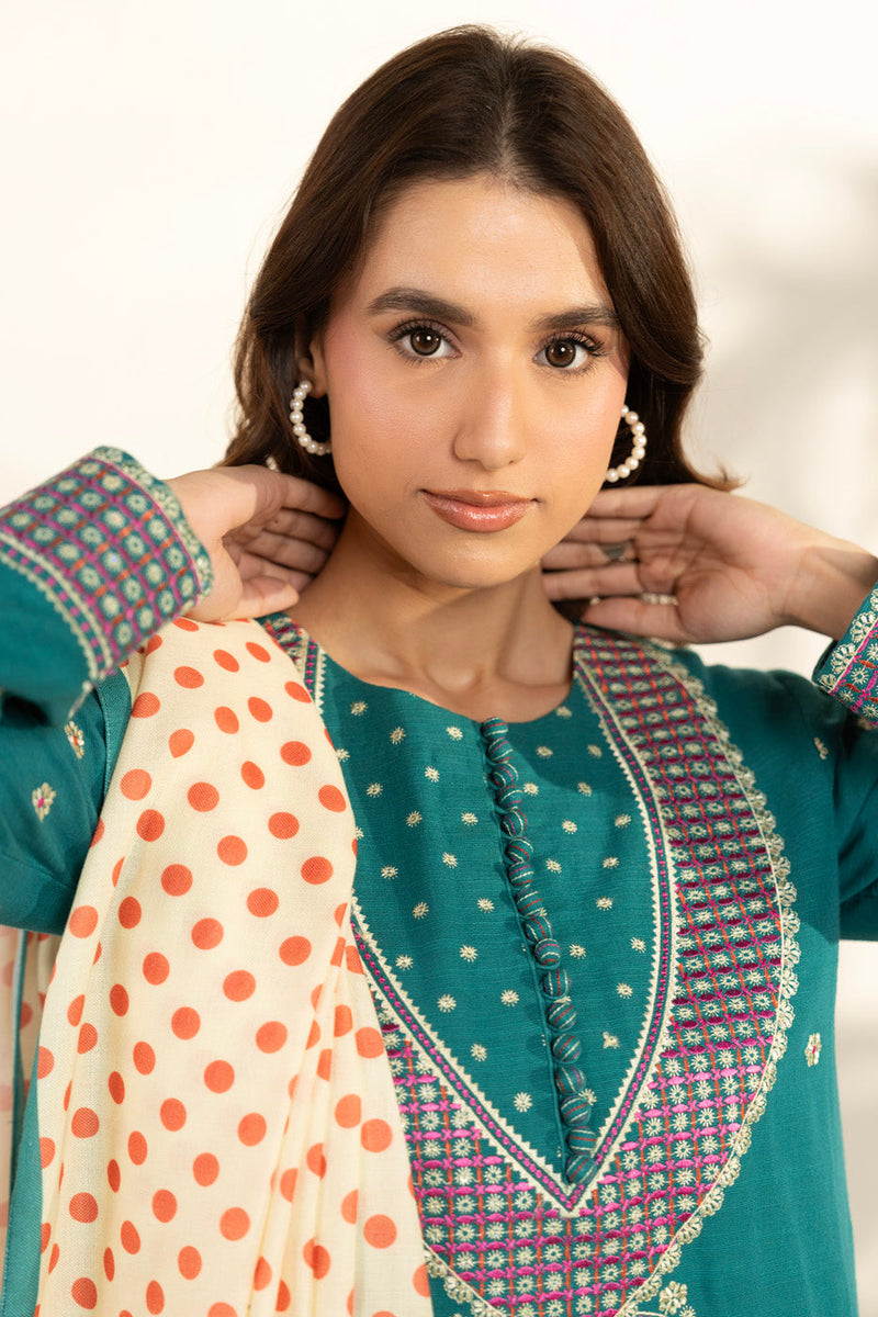 Al Karam | Winter 25 | FW-82.1-25-1-Teal -  Al Karam Ladies Clothes - Original Designer Dress - House of Maryam