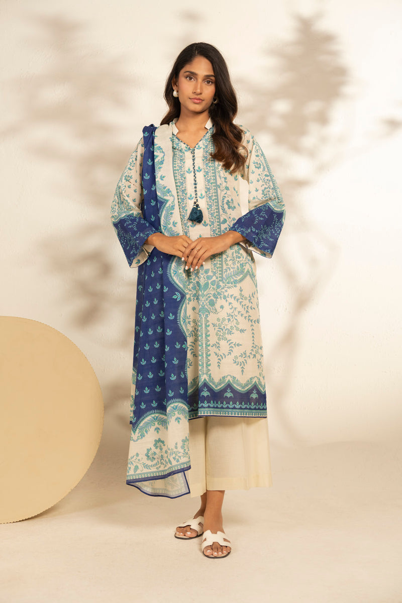Al Karam | Winter 25 | FW-93.1-25-1-Blue -  Al Karam Ladies Clothes - Original Designer Dress - House of Maryam