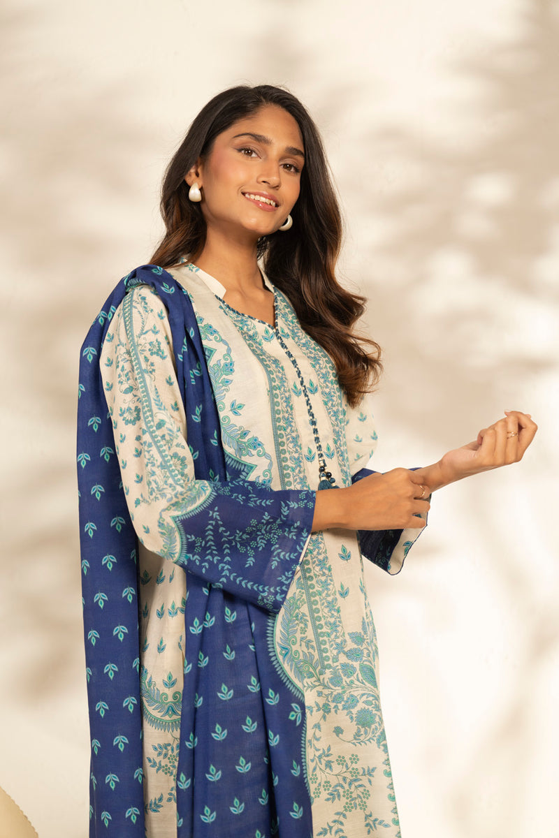 Al Karam | Winter 25 | FW-93.1-25-1-Blue -  Al Karam Ladies Clothes - Original Designer Dress - House of Maryam