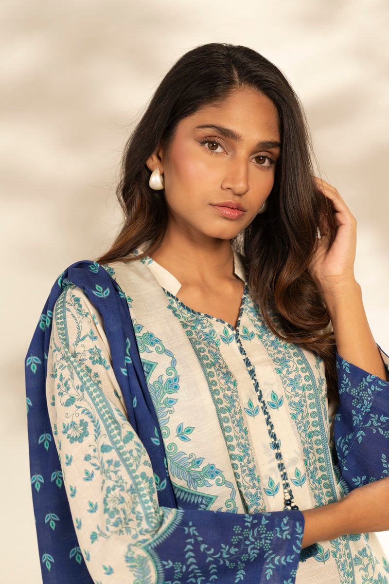 Al Karam | Winter 25 | FW-93.1-25-1-Blue -  Al Karam Ladies Clothes - Original Designer Dress - House of Maryam