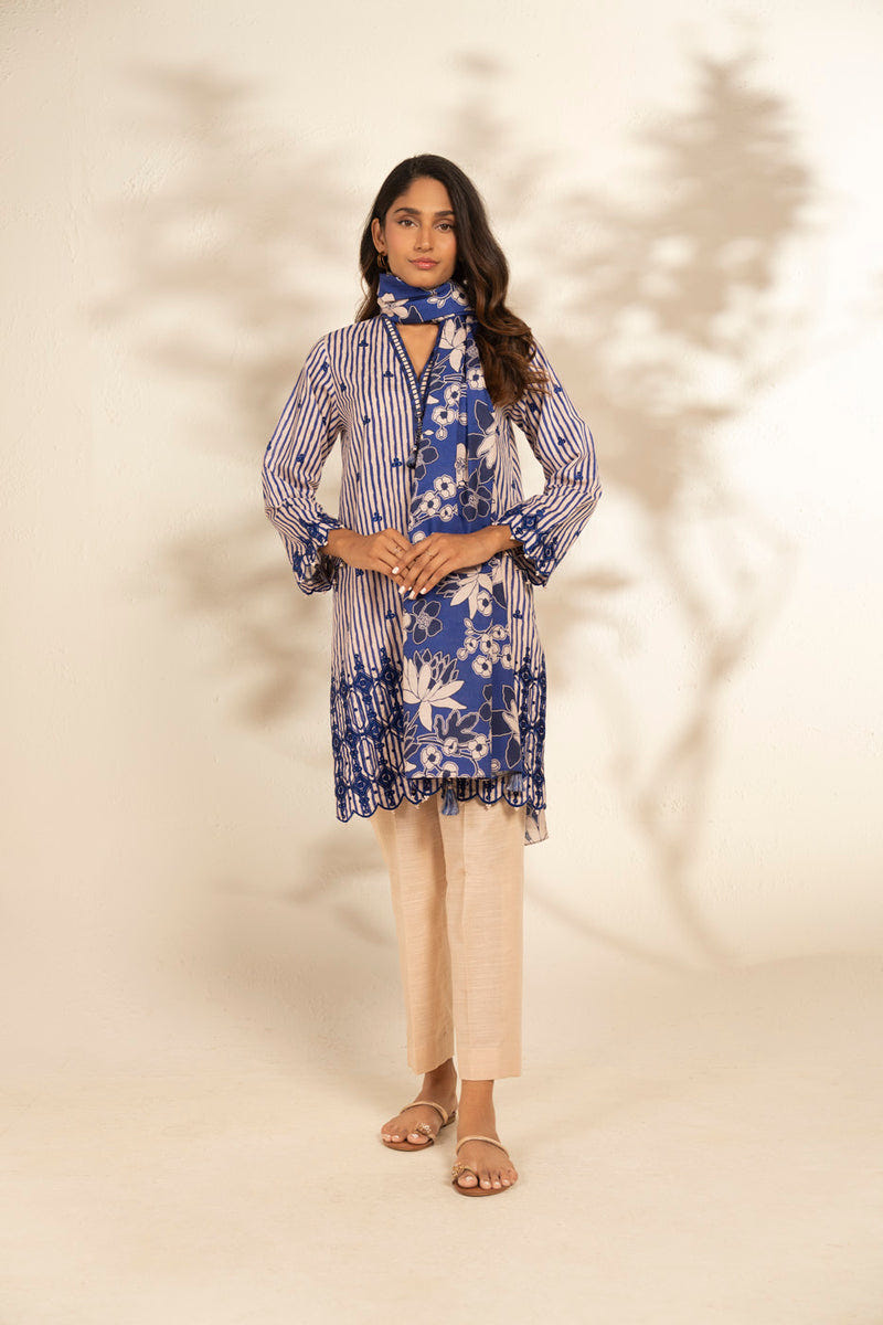 Al Karam | Winter 25 | FW-99-25-1-Blue -  Al Karam Ladies Clothes - Original Designer Dress - House of Maryam