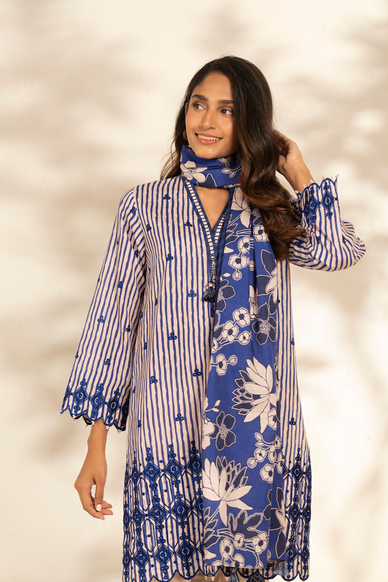 Al Karam | Winter 25 | FW-99-25-1-Blue -  Al Karam Ladies Clothes - Original Designer Dress - House of Maryam