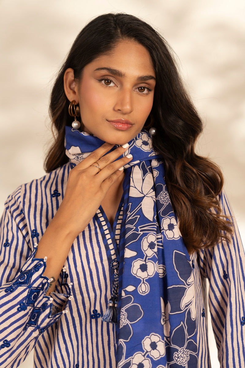 Al Karam | Winter 25 | FW-99-25-1-Blue -  Al Karam Ladies Clothes - Original Designer Dress - House of Maryam