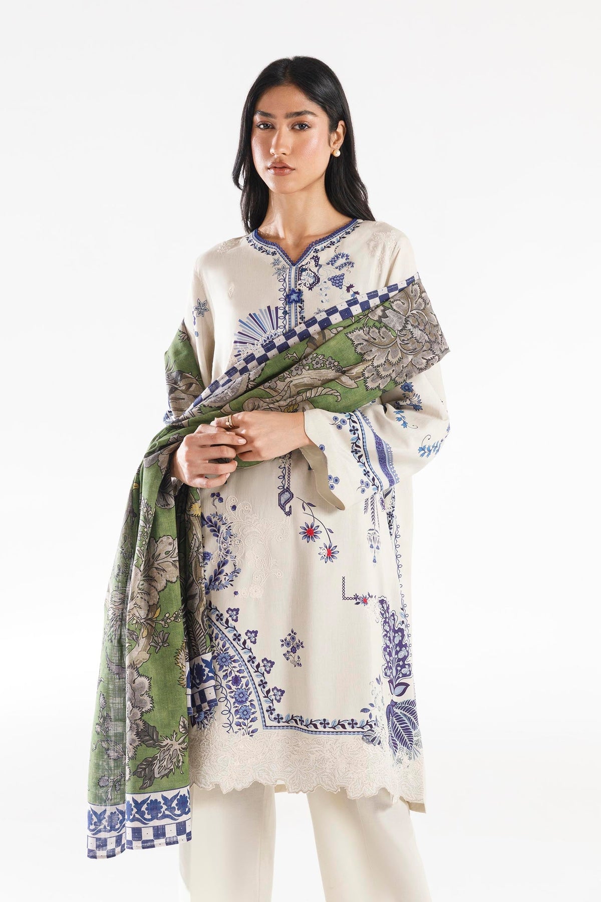 Sana Safinaz | Luxury Pret | Muzlin Linen Suit FW25MUZ020BP3, image 3