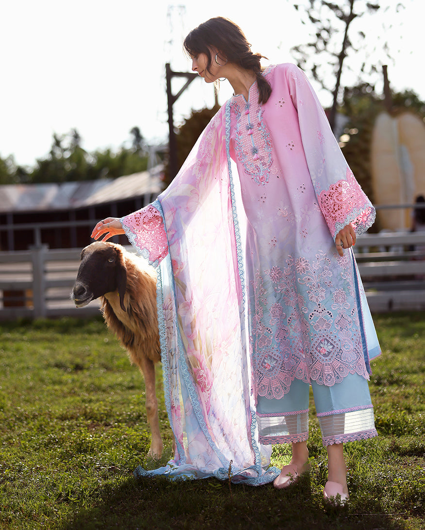 Mushq | Solace Ombre Chikankari | Faint Blossom, image 2
