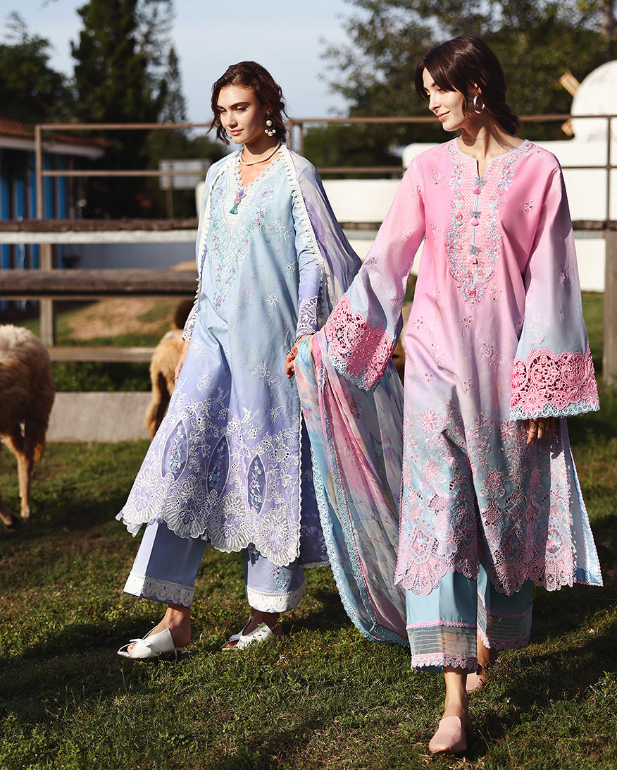 Mushq | Solace Ombre Chikankari | Faint Blossom-1