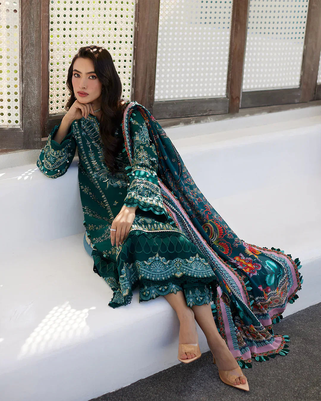 Faiza Saqlain | Liliana Luxury Lawn 24 | Milena by Designer Faiza Saqlain - House of Maryam - Pakistani Designer Ethnic Wear in {{ shop.shopifyCountryName }}