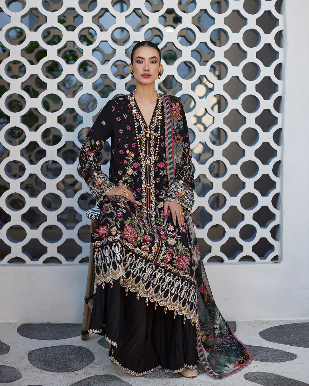 Faiza Saqlain | Liliana Luxury Lawn 24 | Merle by Designer Faiza Saqlain - House of Maryam - Pakistani Designer Ethnic Wear in {{ shop.shopifyCountryName }}