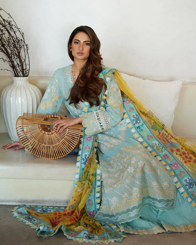 Faiza Saqlain | Liliana Luxury Lawn 24 | Galina -  Faiza Saqlain Luxury - Original Designer Dress - House of Maryam