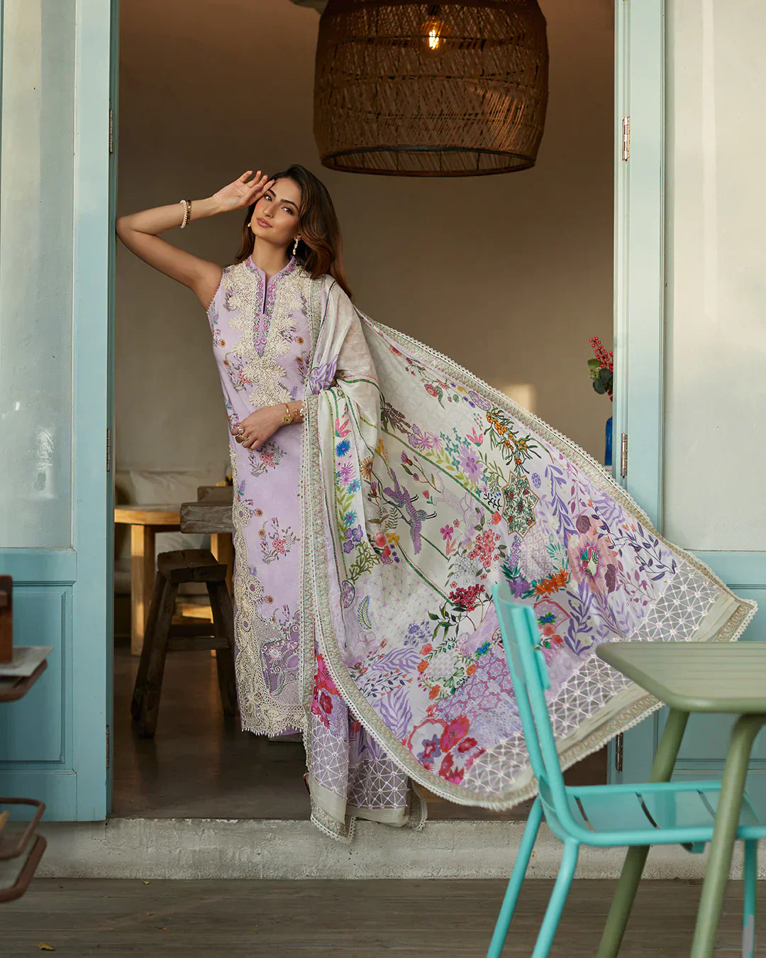 Faiza Saqlain | Liliana Luxury Lawn 24 | Nazeli -  Faiza Saqlain Luxury - Original Designer Dress - House of Maryam