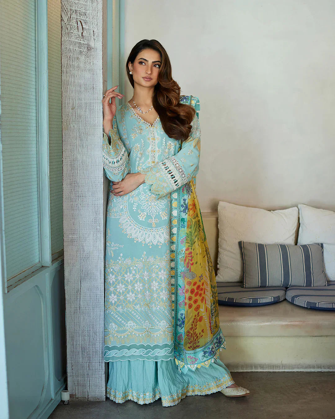 Faiza Saqlain | Liliana Luxury Lawn 24 | Galina -  Faiza Saqlain Luxury - Original Designer Dress - House of Maryam