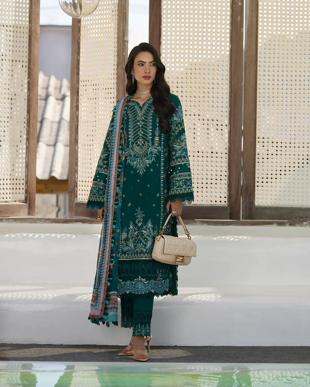 Faiza Saqlain | Liliana Luxury Lawn 24 | Milena by Designer Faiza Saqlain - House of Maryam - Pakistani Designer Ethnic Wear in {{ shop.shopifyCountryName }}