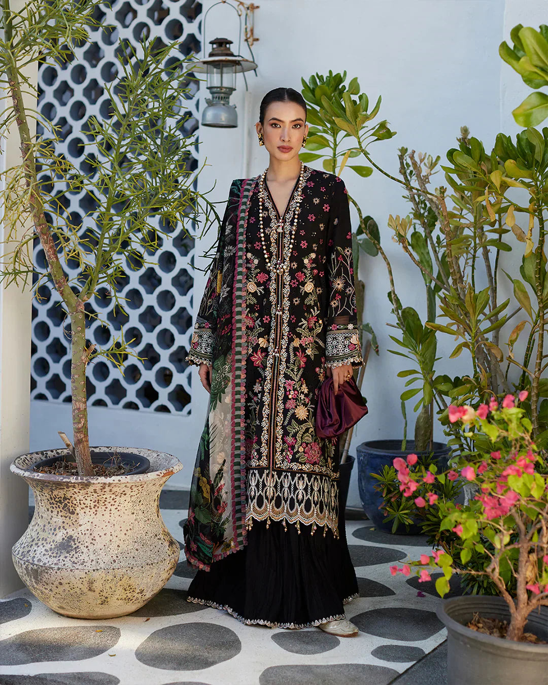 Faiza Saqlain | Liliana Luxury Lawn 24 | Merle by Designer Faiza Saqlain - House of Maryam - Pakistani Designer Ethnic Wear in {{ shop.shopifyCountryName }}