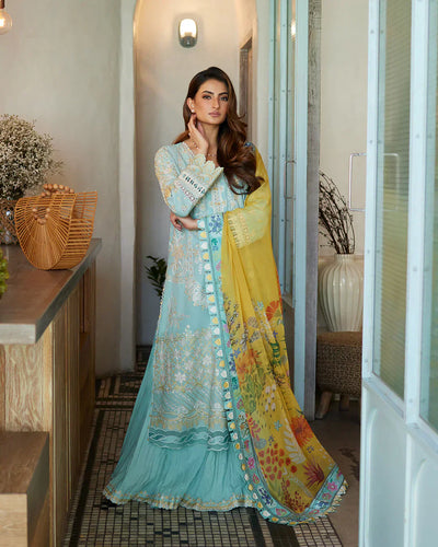 Faiza Saqlain | Liliana Luxury Lawn 24 | Galina -  Faiza Saqlain Luxury - Original Designer Dress - House of Maryam