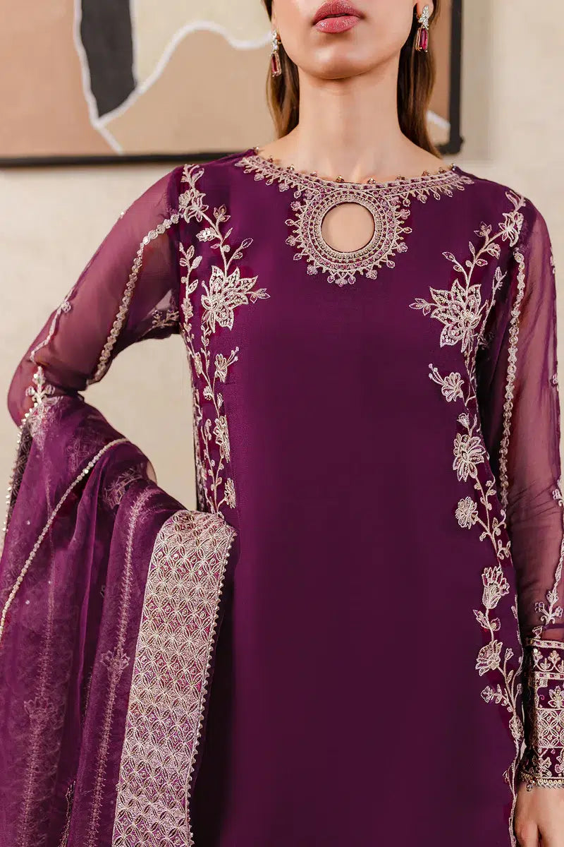 Farasha | Ritzier Festive Formals | Plum Affair by Designer Farasha - House of Maryam - Pakistani Designer Ethnic Wear in {{ shop.shopifyCountryName }}