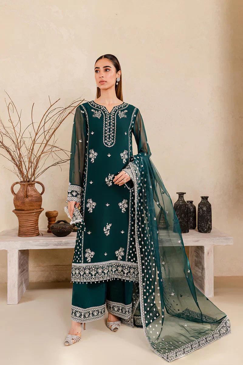 Farasha | Ritizer Festive Formals | Teal Glow by Designer Farasha - House of Maryam - Pakistani Designer Ethnic Wear in {{ shop.shopifyCountryName }}