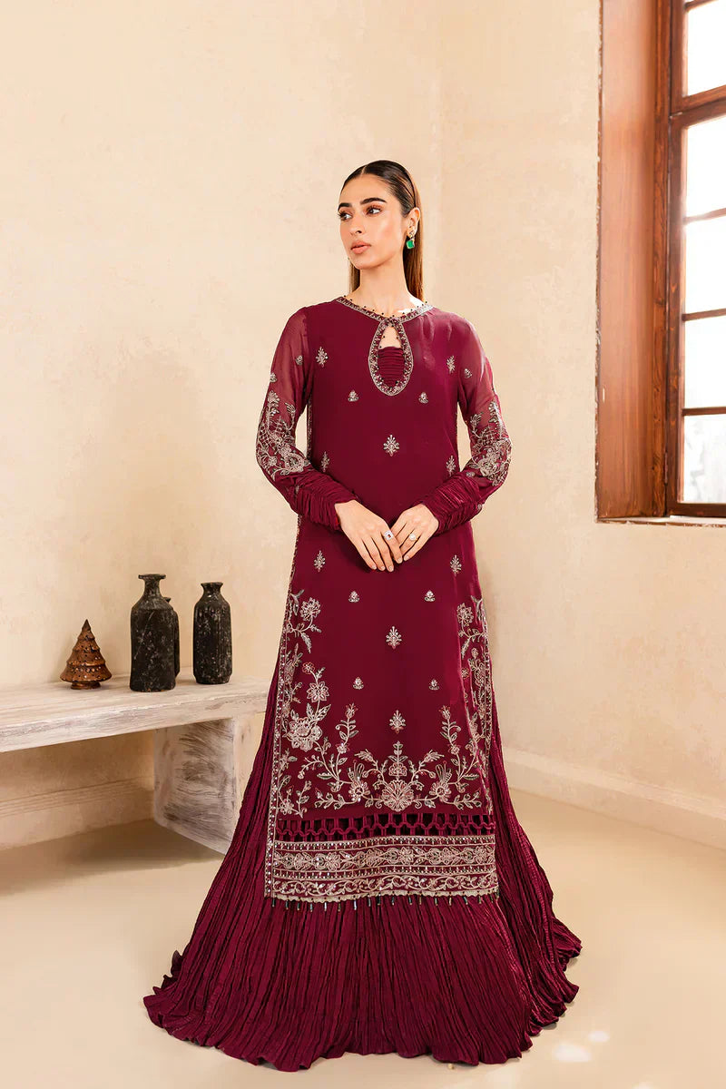 Farasha | Ritizer Festive Formals | Majestic Rouge by Designer Farasha - House of Maryam - Pakistani Designer Ethnic Wear in {{ shop.shopifyCountryName }}