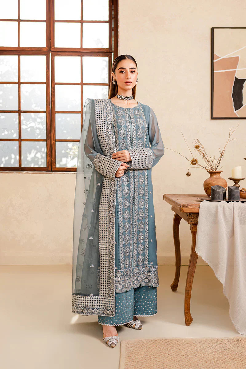 Farasha | Ritizer Festive Formals | Aqua Flora by Designer Farasha - House of Maryam - Pakistani Designer Ethnic Wear in {{ shop.shopifyCountryName }}