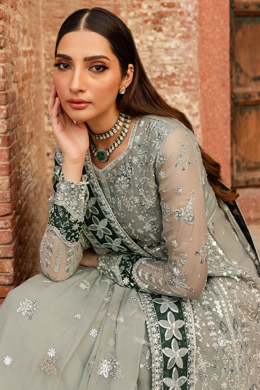 Farasha | Ritzier Wedding Formals |  Grey Veil -  Farasha Ladies Clothes - Original Designer Dress - House of Maryam