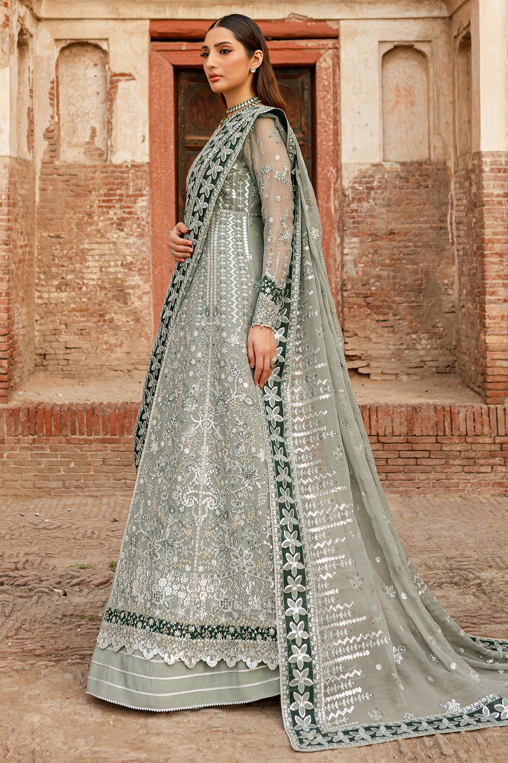 Farasha | Ritzier Wedding Formals |  Grey Veil -  Farasha Ladies Clothes - Original Designer Dress - House of Maryam