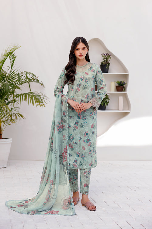 Farasha | Printed Essentials | MINT BREEZE -  Farasha Luxury - Original Designer Dress - House of Maryam